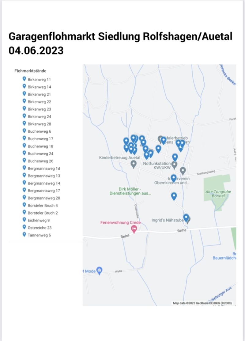 1.Garagenflohmarkt Siedlung Rolfshagen, 31749 Auetal4. Juni, von 10-15 Uhr